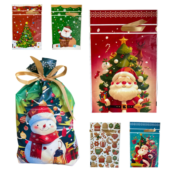 Пакет с завязками атлас лента P139, P140 НГ 23x34 см