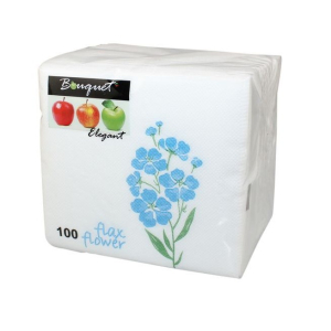 Салфетки 24x24 1сл. 100л. BOUQUET Elegant (Незабудка)