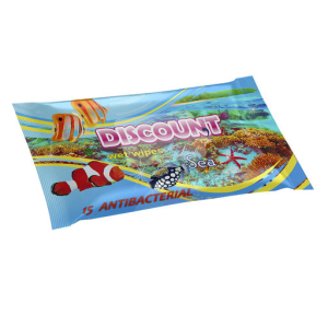 Салфетки влажные маленькие Discount 15шт/уп/152уп/кор